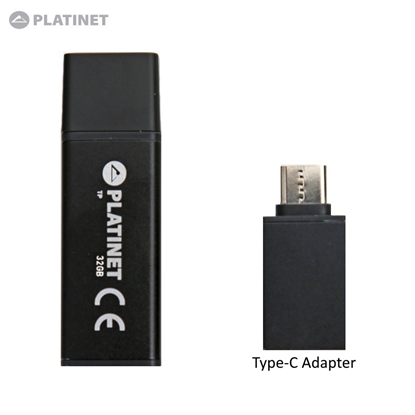 Picture of Super izpārdošana - Platinet PMFEC32B 2in1 32GB USB 2.0 un Micro Type-C Pieslēguma OTG Adapteris Telefonam Planšetdatoram Melns