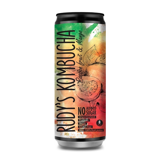 Изображение Tējas dzēriens RUDY'S Kombucha Mango&Passion Fruit, bundžā, 0.33l (DEP)