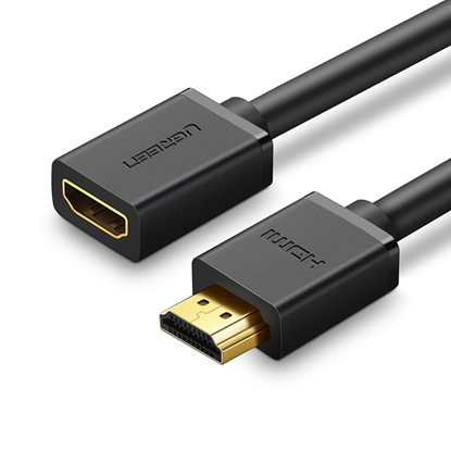 Изображение Ugreen 10142 HDMI (ligzda) - HDMI (spraudnis) kabelis pagarinātājs 19 pin 1.4v 4K 60Hz ARC 30AWG 2m Melns