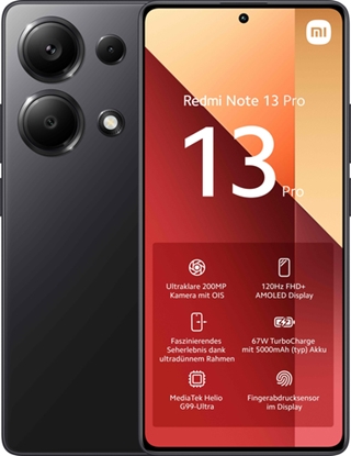 Изображение XIAOMI REDMI NOTE 13 PRO 8+256GB DS 4G MIDNIGHT BLACK OEM