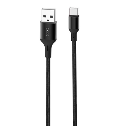 Picture of XO NB143 Izturīgs TPE Universāls USB uz USB-C (Type-C) Datu & Ārās uzlādes 2.4A Kabelis 2m Melns