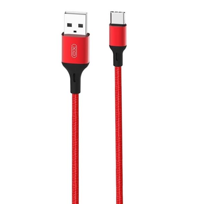 Picture of XO NB143 Izturīgs TPE Universāls USB uz USB-C (Type-C) Datu & Ārās uzlādes 2.4A Kabelis 2m Sarkana