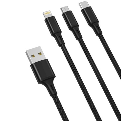 Attēls no XO NB173 3in1 (Micro USB Lightning Type-C) 1.2m