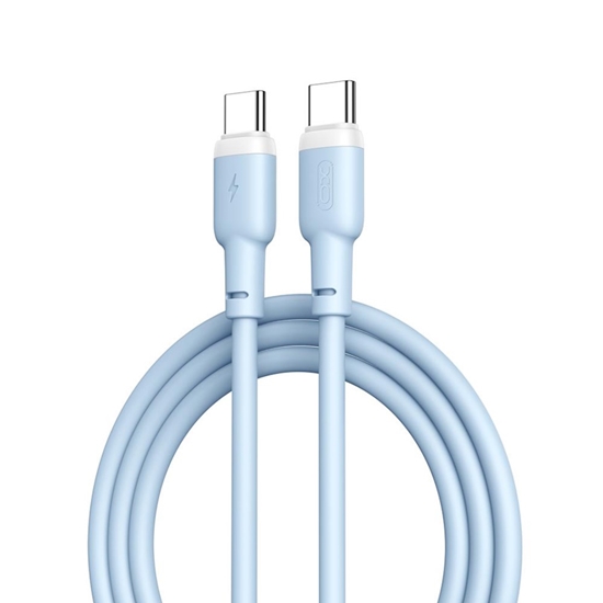 Picture of XO NB208B Izturīgs TPE Universāls USB-C uz USB-C PD 60W Datu & Ātrās 2.4A Uzlādes Vads 1m Zila