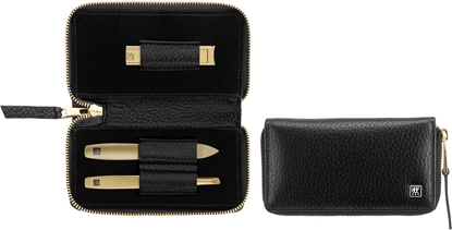 Attēls no Zwilling Zestaw do manicure Zwilling Twinox Gold Edition czarne, skórzane etui, 3 elementy