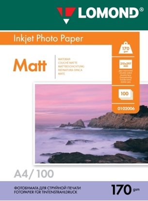 Attēls no Lomond Photo Inkjet Paper Matte 170 g/m2 A4, 100 sheets, double sided