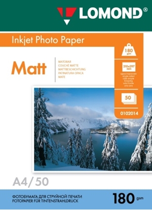 Attēls no Lomond Photo Inkjet Paper Matte 180 g/m2 A4, 50 sheets