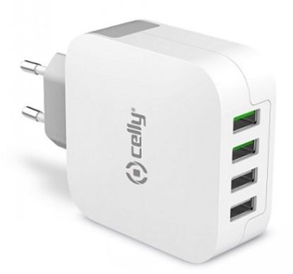 Picture of CELLY TRAVEL CHARGER TURBO 4USB 4.8A