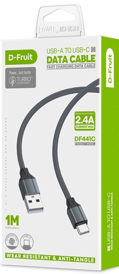 Picture of D-Fruit cable USB-A - USB-C 1m, grey (DF441C)