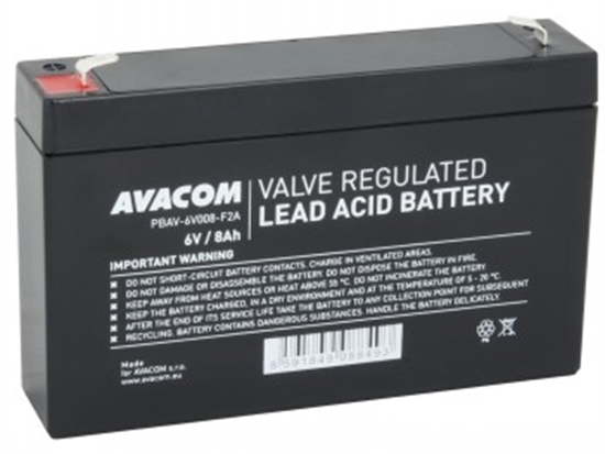 Изображение Avacom AVACOM baterie 6V 8Ah F2 (PBAV-6V008-F2A)