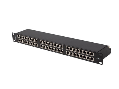 Attēls no Patch panel 48 portów 1U 19 cali kat.5e ftp ekranowany czarny