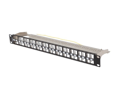 Изображение Patch panel pusty 48 portów 1U 19 cali ftp do modułów keystone czarny