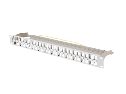 Изображение Patch panel pusty 48 portów 1U 19 cali ftp do modułów keystone szary