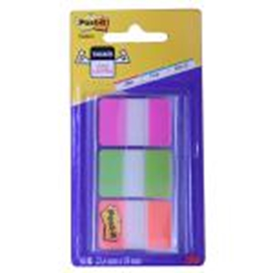 Изображение *Indeksi 3M Post-it 25x38mm rozā/zaļā/oranžā krāsas,  66 gab.