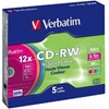 Picture of 1x5 Verbatim CD-RW 80 / 700MB 10x Speed, Colour, Slim