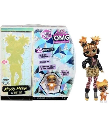 Picture of 2 lelles - L.O.L Surprise! O.M.G Winter Chill Missy Meow Fashion Doll & Baby Cat Doll ar 25 pārsteigumiem 570271