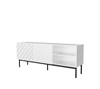 Picture of ABETO RTV cabinet on black steel frame 150x42x60 cm white/gloss white