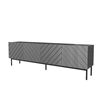 Picture of ABETO RTV cabinet on black steel frame 200x42x60 graphite/glossy graphite