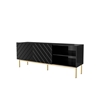 Picture of ABETO RTV cabinet on golden steel frame 150x42x60 black/gloss black