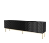 Picture of ABETO RTV cabinet on golden steel frame 200x42x60 black/gloss black