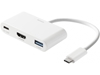 Изображение Adapter USB Deltaco Jungčių stotelė DELTACO USB-C to HDMI and USB-A, USB-C portas energijos perdavimui 3.0, 3840x2160 30 Hz, balta / USBC-HDMI23