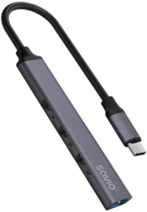 Изображение Adapteris Savio USB-C – 3 × USB-A 2.0, 1 × USB-A 3.1 GEN 1 HUB AK-71