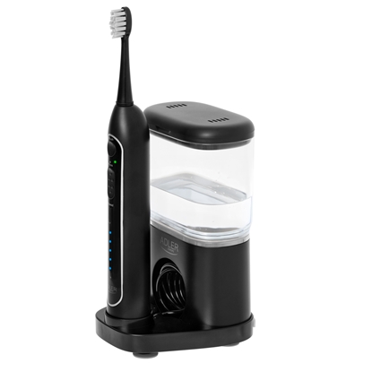 Attēls no Adler | 2-in-1 Water Flossing Sonic Brush | AD 2180b | Rechargeable | For adults | Number of brush heads included 2 | Number of teeth brushing modes 1 | Black
