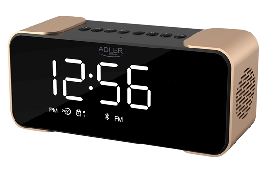 Изображение Adler | Wireless alarm clock with radio | AD 1190 | Alarm function | AUX in | Copper/Black