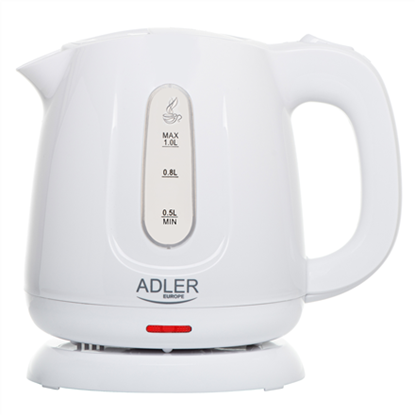 Attēls no Adler Kettle | AD 1373 | Electric | 850 W | 1 L | Polypropylene | 360° rotational base | White