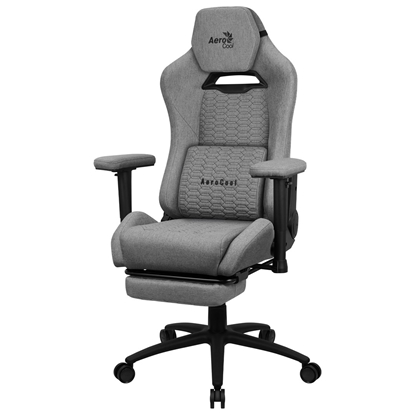 Attēls no Aerocool ROYALASHGR Premium Ergonomic Gaming Chair Legrest Aeroweave Technology Grey