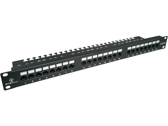 Picture of Alantec PK001 UTP cat.6 patch panel, 24 LSA ports with 1U 19" shelf