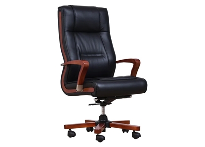 Picture of AMBASSADOR leather armchair black