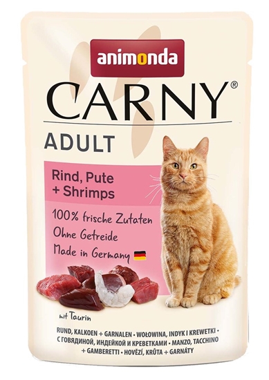 Изображение ANIMONDA Carny Adult Beef, turkey and shrimps - wet cat food - 85g