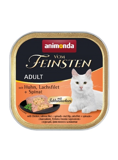 Picture of ANIMONDA Vom Feinsten Adult Chicken, salmon and spinach - wet cat food - 100g