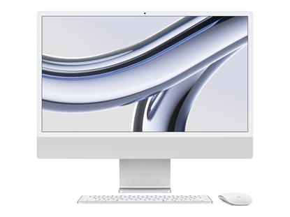 Attēls no Apple iMac 24” 4.5K Retina, Apple  M3 8C CPU, 10C GPU/8GB/512GB SSD/Silver/SWE | Apple
