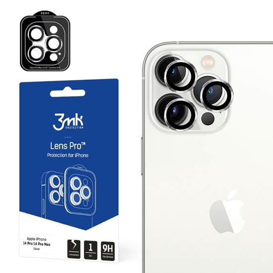 Изображение Apsauginis stikliukas kamerai 3mk Lens Pro Apple iPhone 15 Pro Max sidabrinis