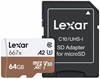 Изображение Atm.kort. LEXAR microSDXC 64GB Pro 667x U3 V30 + adapter LMS0667064G-BNANG