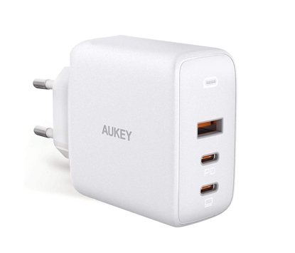 Изображение AUEKY Omnia Mix 3 PA-B6S Wall charger 1x USB 2x USB-C Power Delivery 3.0 90W White