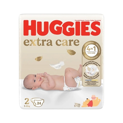 Изображение Autiņbiksītes Huggies Extra Care 2 jaundz. 3-6kg 24gab.