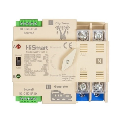 Attēls no Automatinis perjungėjas HiSmart W2R-2P 220V 100A