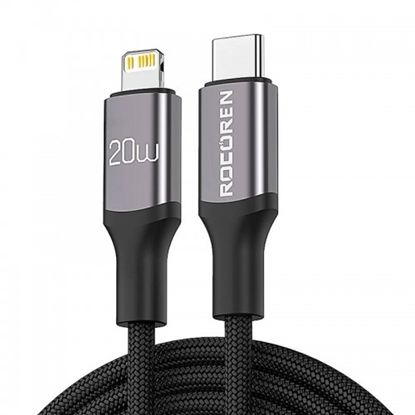 Изображение Ātrās uzlādes kabelis Rocoren USB-C uzz Lightning Retro Series 2m (pelēks)