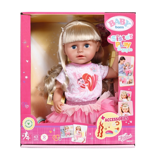 Изображение Baby Born BABY BORN Sister doll Style & play blonde, 43 cm