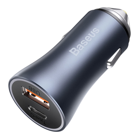 Picture of Baseus Golden Contactor Pro car charger  USB + USB-C  QC4.0+  PD  SCP  40W (gray)