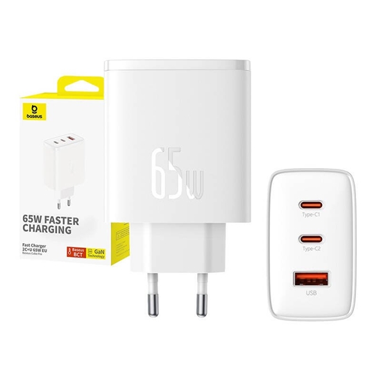 Изображение Baseus OS-Cube Pro 2xUSB-C / USB Wall charger 65W