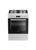 Изображение BEKO Cooker FSM62320DWS 60 cm, Gas/Electric, White color/black glass, led screen