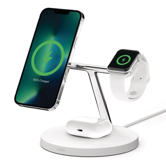 Изображение Belkin WIZ017vfWH Headphones, Smartphone, Smartwatch White AC Wireless charging Fast charging Indoor