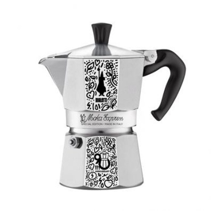 Attēls no Bialetti Moka Express 90th Anniversary Moka pot 0.13 L Black, Silver, White