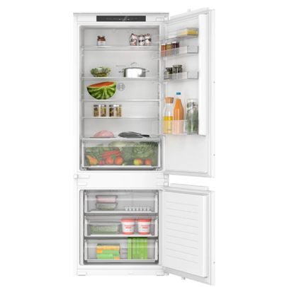 Attēls no Bosch Refrigerator | KBN96NSE0 | Energy efficiency class E | Built-in | Combi | Height 193.5 cm | No Frost system | Fridge net capacity 285 L | Freezer net capacity 98 L | 34 dB | White