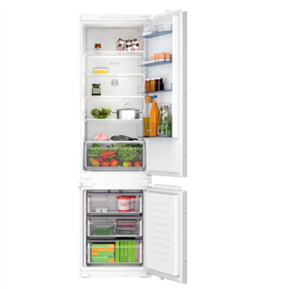 Attēls no Bosch Refrigerator | KIN965SE0 | Energy efficiency class E | Built-in | Combi | Height 193.5 cm | No Frost system | Fridge net capacity 215 L | Freezer net capacity 75 L | 34 dB | White