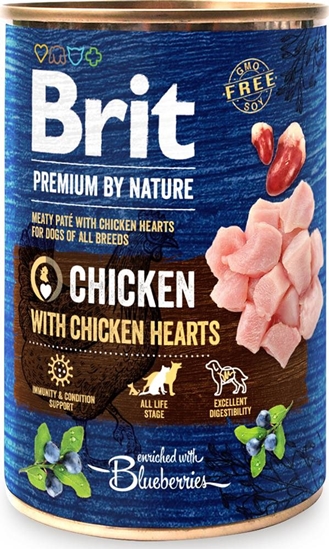Picture of BRIT Premium by Nature Chicken with hearts - wet dog food - 400g